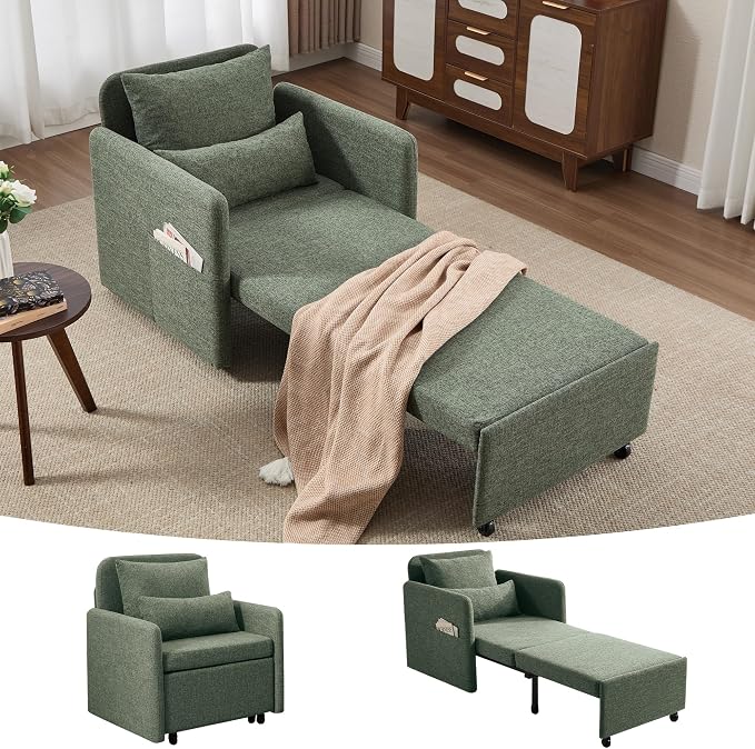 Iroomy 5-Level Adjustable Convertible Sleeper Chair, 3-in-1 Pull Out Sofa Bed by Iroomy