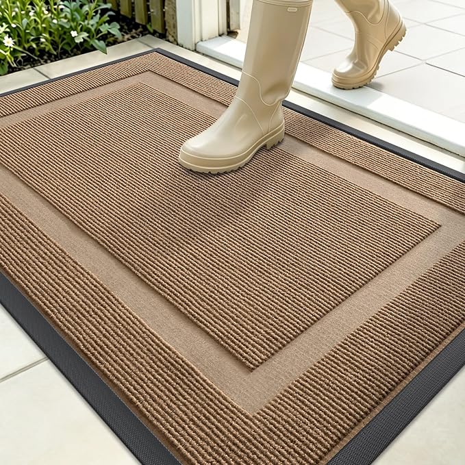 OLANLY Front Door Mat Outside 35x23, All-Season Heavy-Duty Rubber Doormat | by OLANLY