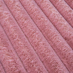 Dusty Rose Rabbit Striped Plush Rug 2'x3', Fluffy Shaggy Area Rug - Image 6