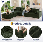 MAXYOYO 132" U Shaped Modular Sectional Sofa - Image 6