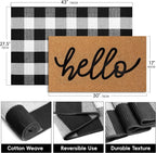 2 Pcs Welcome Door Mat Set, Layered Hello Coir Doormat - Image 2