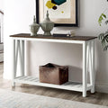 ChooChoo Farmhouse Console Table, Rustic Vintage Narrow Sofa Table by ChooChoo