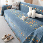 DREAMINGO Blue Boho Couch Cover Geometric Jacquard Sofa Covers - Image 4