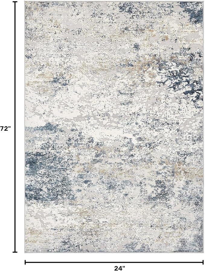 DMOYEST Washable Runner Rug for Hallway: 2x6 Neutral Modern Abstract Low Pile - Image 2