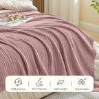 EMME Muslin Blankets for Adults Throw Blanket for Couch Breathable Gauze Soft - Image 2