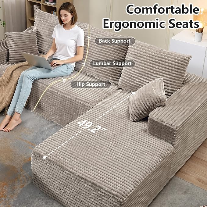 107.5" Cloud Sectional Couch - Image 5