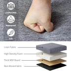 Adeco 17.5 Inch Square Storage Ottoman - Image 7