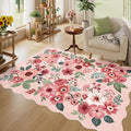 DUKINO 4x6 Area Rug, Non Slip Floral Washable Rug by DUKINO