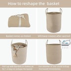 XUANGUO Cotton Rope Laundry Basket Hamper - Image 7