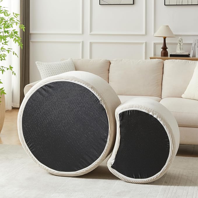 49.7'' Foam Round Nesting Coffee Table Set of 2, Modern Upholstered Side End - Image 5