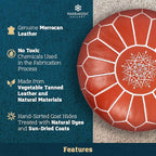 Marrakesh Gallery Genuine Leather Round Pouf Unstuffed - Image 4