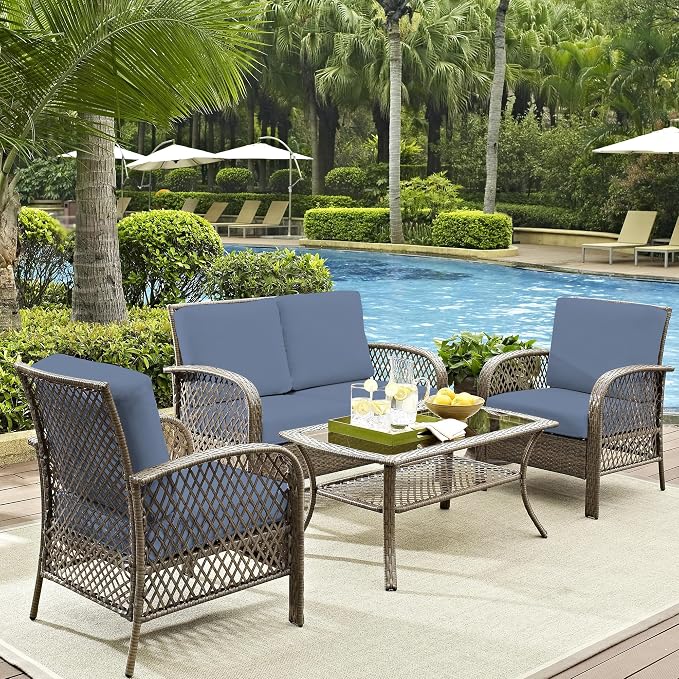 8Pcs Outdoor Cushion Covers, Elastic Patio Cushion Covers | Washable, - Image 6