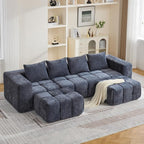 119" Boneless U-Shaped Sofa Couch by CACFTII
