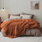 Bedsure GentleSoft Fluffy Burnt Orange King Size Blanket - Image 5