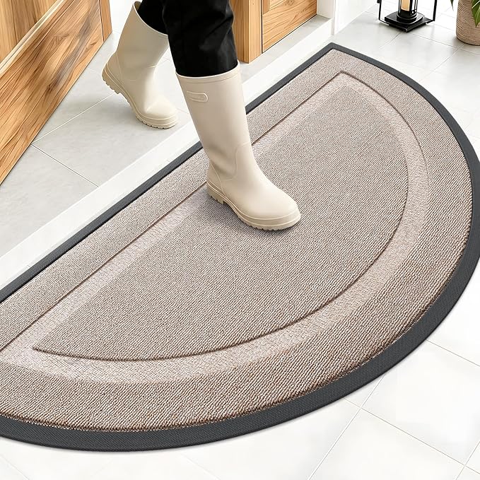 OLANLY Half Circle Front Door Mat Outside 47x23 All-Season Rubber Doormat | by OLANLY