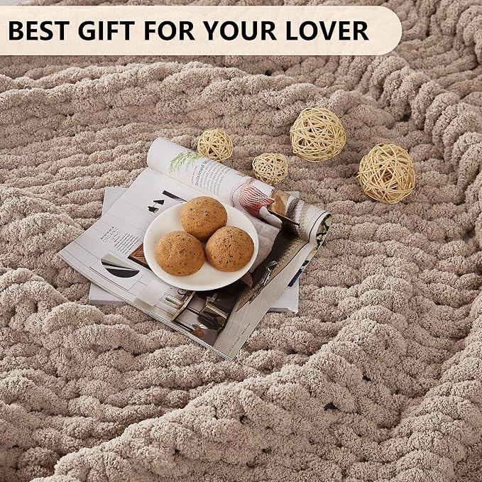 L'AGRATY Chunky Knit Throw Blanket - Image 7