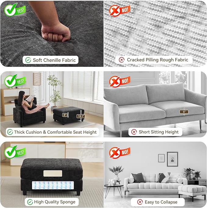 WUTUTUEE 57.5" Oversized Chaise Lounge - Image 6