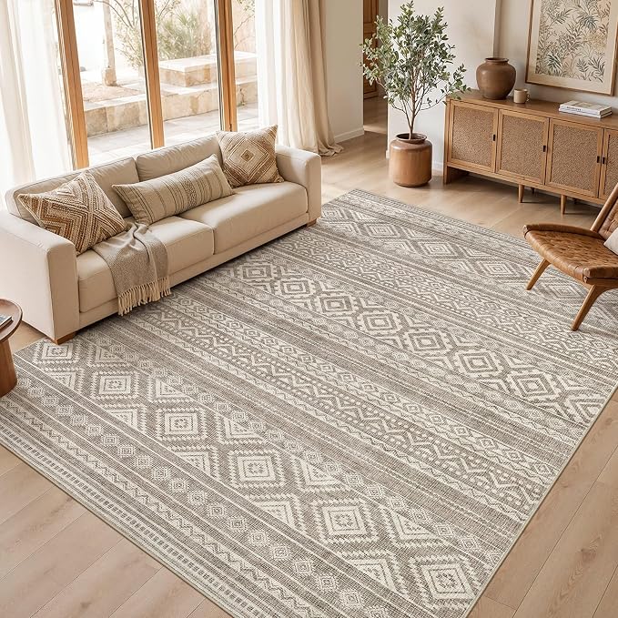 cotiled Boho 7x9 Area Rug for Living Room: Large Moroccan Washable Rug | Solve by COTILED
