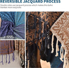 Boho Throw Blanket, Chenille Jacquard Tassels Throw Blankets - Image 9