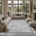 Schweek 8x10 Grey Washable Area Rug by Schweek
