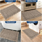 GarveeHome 2x3 Rug Washable Scalloped Non Slip Indoor Door Mat, Taupe | Rugs - Image 6