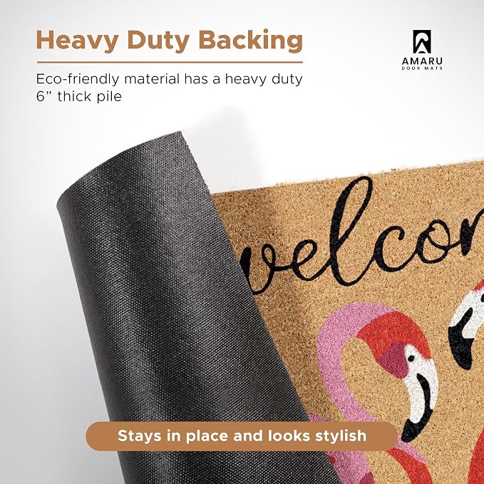 Coir Welcome Mat, 17 x 29 in | 100% Natural Coir, Anti-Shedding, Durable PVC - Image 6