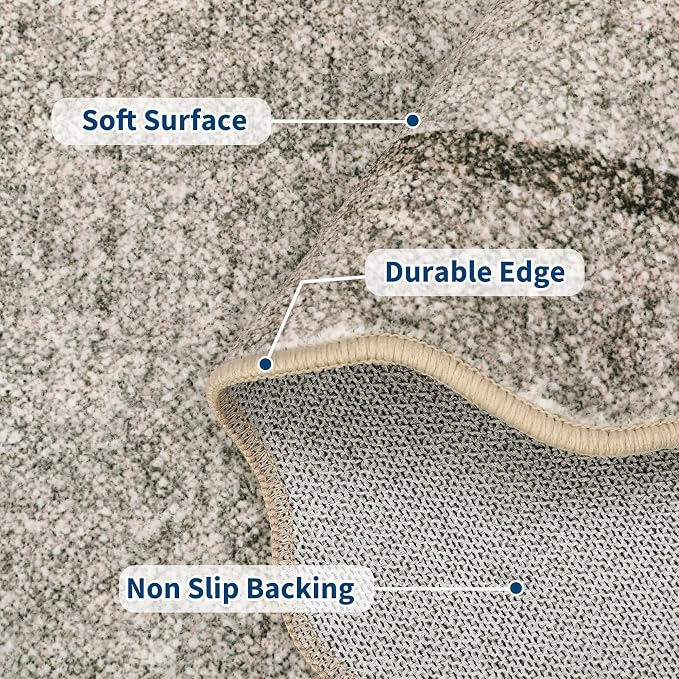 GarveeHome Scalloped Washable Small Round Rug 3 ft Non-Slip - Image 5