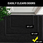 Front Door Mat, Indoor Outdoor Welcome Entryway Muddy Entrance, 48x36 Black | - Image 4