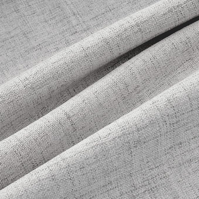 MIULEE 100% Blackout Linen Curtains 42 x 72 Inch Greyish White 2 Panels | - Image 9
