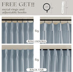 Light Blue Linen Curtains 102 Inches Long - Image 5