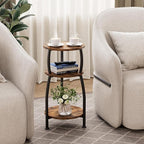 Small Round Side Table for Small Spaces, 3-Tier End Table - Image 5
