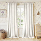 112 Inch Pinch Pleated Blackout Linen Curtains by Twodrapes