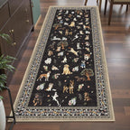 Black Floral Hallway Runner Rug 2x6 by WelcometoBabovid