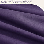 New Purple 100% Blackout Linen Curtains 96 Inch Length 2 Panels Set - Image 3