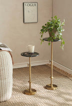 Adjustable-Height Marble Drink Table - Image 4