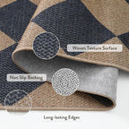 Lahome Checkered Easy Jute 3x5 Outdoor Rug, Washable Rugs - Image 3