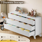 BORNOON Fluted 7 Drawer Dresser, 47.2" Wide Modern Boho Chest of Drawers - Image 6