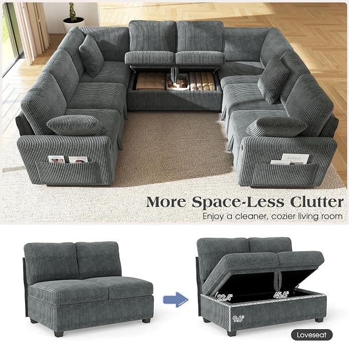 Ihanherry 8-Seater Large Sectional Sofa Bed - Image 5