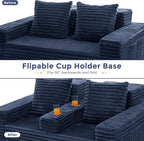MAXYOYO Loveseat Sofa Bed, Striped Faux Fur Foldable Floor Sofa Couch in A Box - Image 5