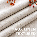 H.VERSAILTEX Linen Blackout Curtain Durable Thick Textured Linen Look 100% - Image 5