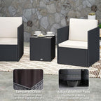 Outsunny 3 Piece Patio Furniture Set, Folding Outdoor Wicker Bistro Set - Image 6