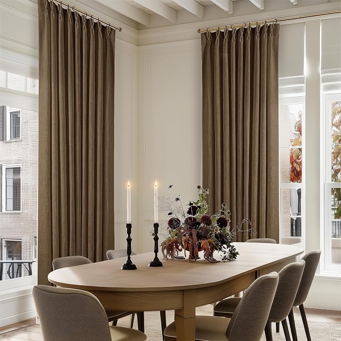 Dutch Cocoa Pinch Pleat Linen Curtains 92 Inches Long 60 Inch Wide 1 Panel | - Image 7