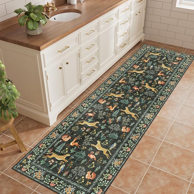 DUKINO 2x10 Kitchen Runner Rug, Soft Non Slip Animal Washable Rug, Non-Shedding - Image 3