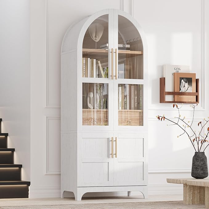 VilroCaz 71" Tall Arched Kitchen Pantry - Image 3
