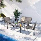 Shintenchi 4 Pieces Patio Furniture Set All Weather Textile Fabric Outdoor - Image 7