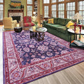 Area Rugs for Living Room, 6x9 Washable Area Rug for Bedroom, Retro Floral by Rtizon