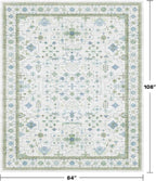 Cream Oushak 7x9 Bedroom Rug - Image 2