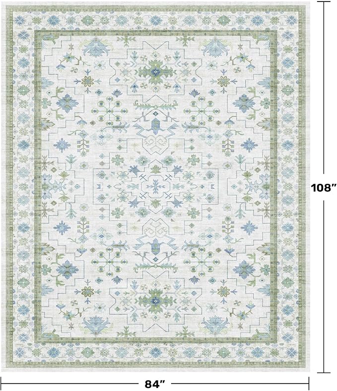 Cream Oushak 7x9 Bedroom Rug - Image 2