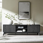 OKD 70" Mid Century Modern Fluted TV Stand, Entertainment Center, Media Console - Image 8