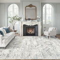 Soalmost Washable Area Rug 8x10 Large Soft Living Room Rugs Blue/Ivory | by Soalmost